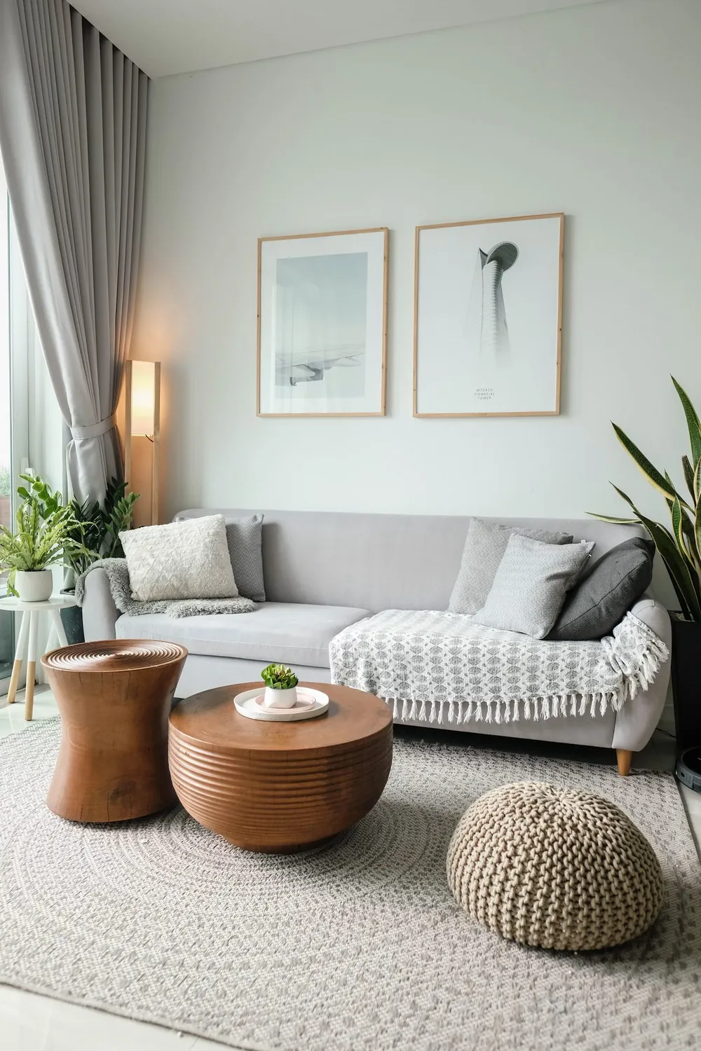 Same living room, fully cleaned and tidy
